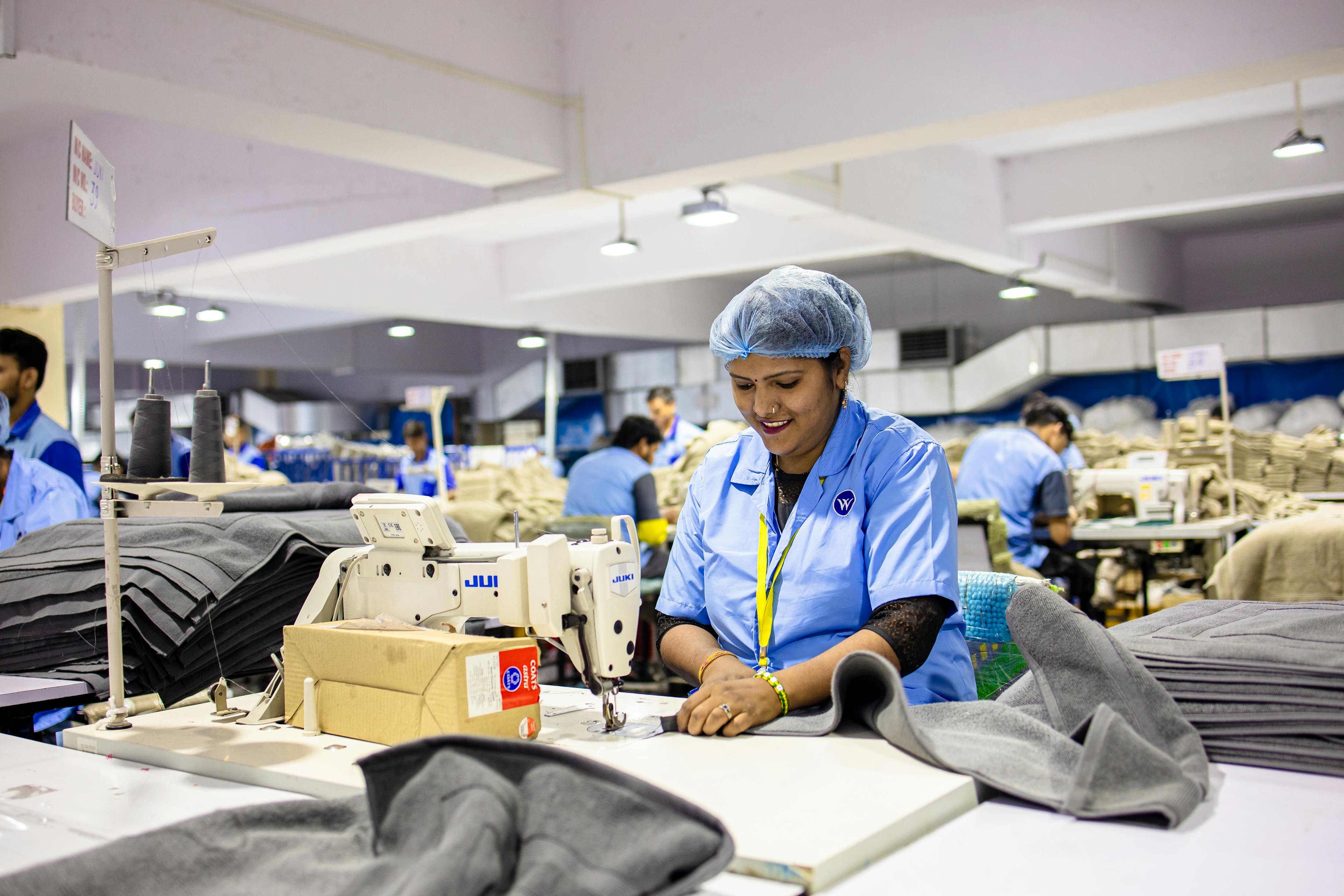 Garment production at Rudraa Exports factory