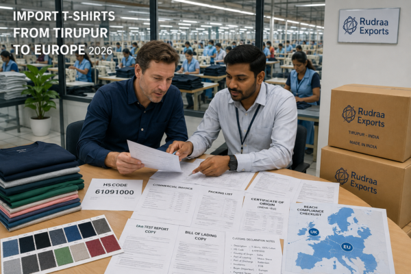 How to Import T-Shirts from Tirupur, India to Europe in 2026