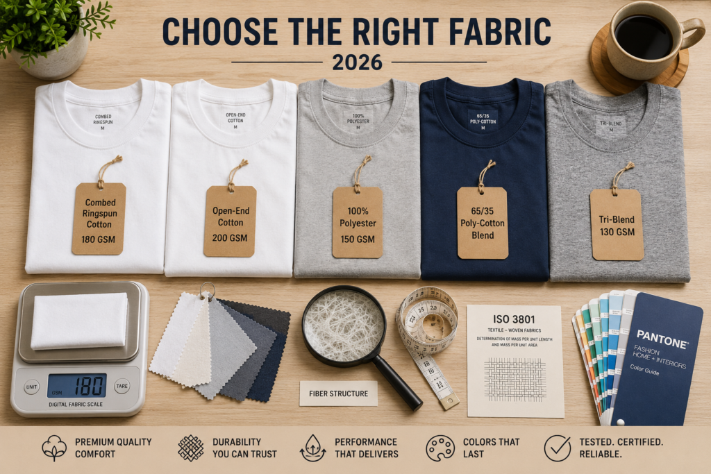 How to Choose the Right Fabric for Custom T-Shirts: Complete Bulk Buyer Guide 2026
