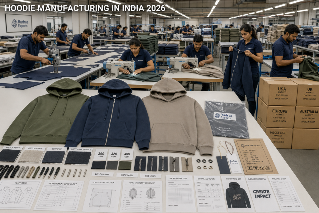 Hoodie Manufacturing in India: GSM, Fabric Types, MOQ and Pricing Guide for Brands