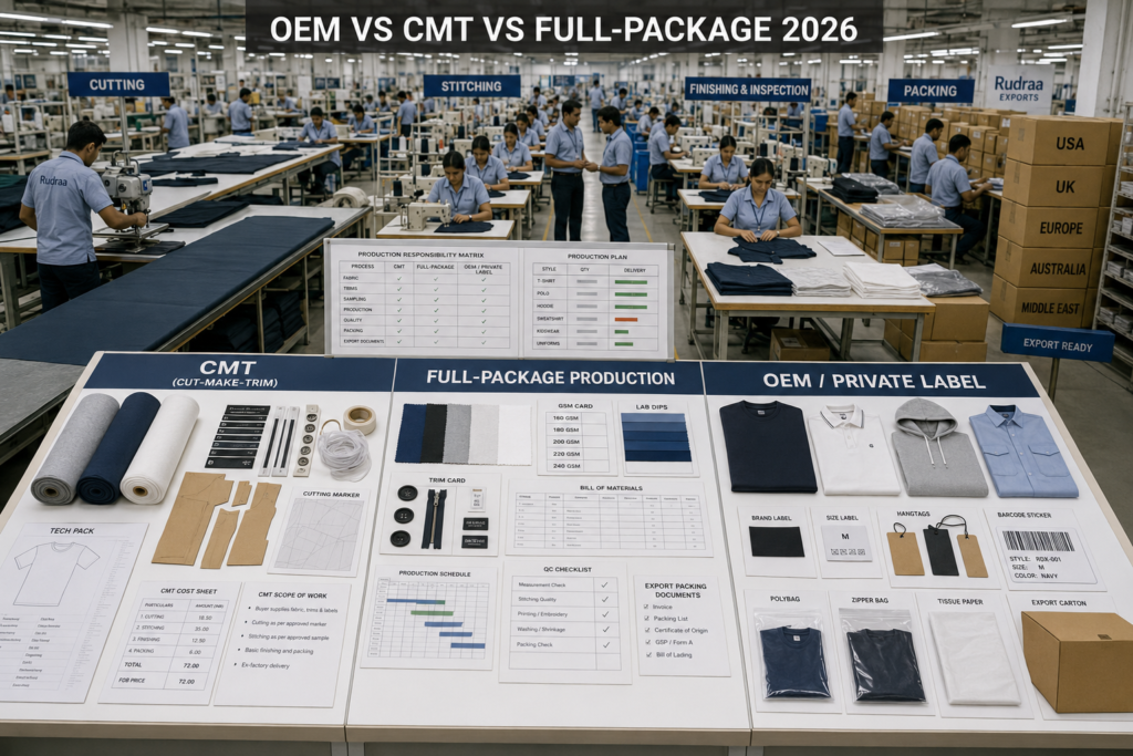 OEM vs CMT vs Full-Package Apparel Manufacturing: Which Model Should Buyers Choose?