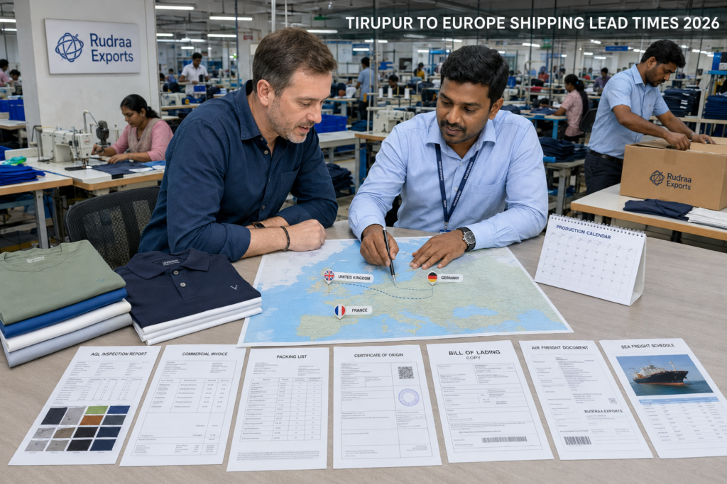 Shipping Lead Times from Tirupur to the UK, Germany, and France: What European Brands Should Expect in 2026