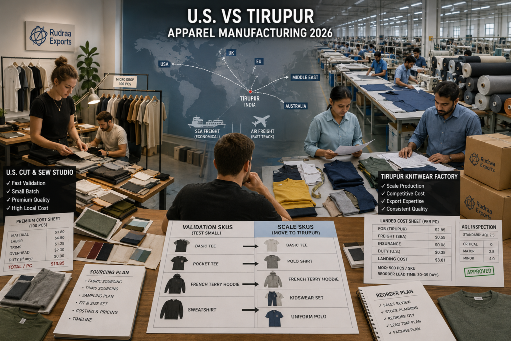 U.S. vs Tirupur Apparel Manufacturing: A Reality Check for Western Startup Founders in 2026