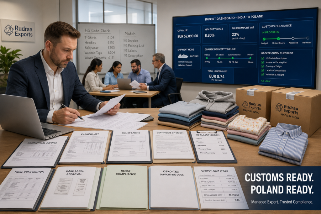 How to Import Garments from India to Poland: Customs, Duties and Compliance Guide 2026