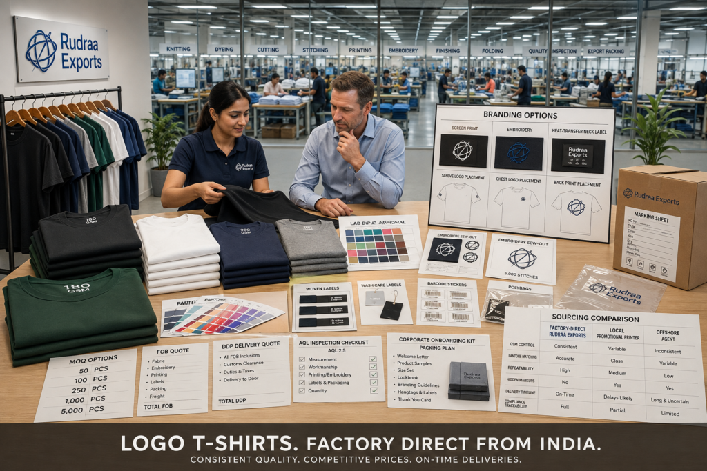 T-Shirts with Logo from India: Custom Branding Options for Corporate and Brand Orders