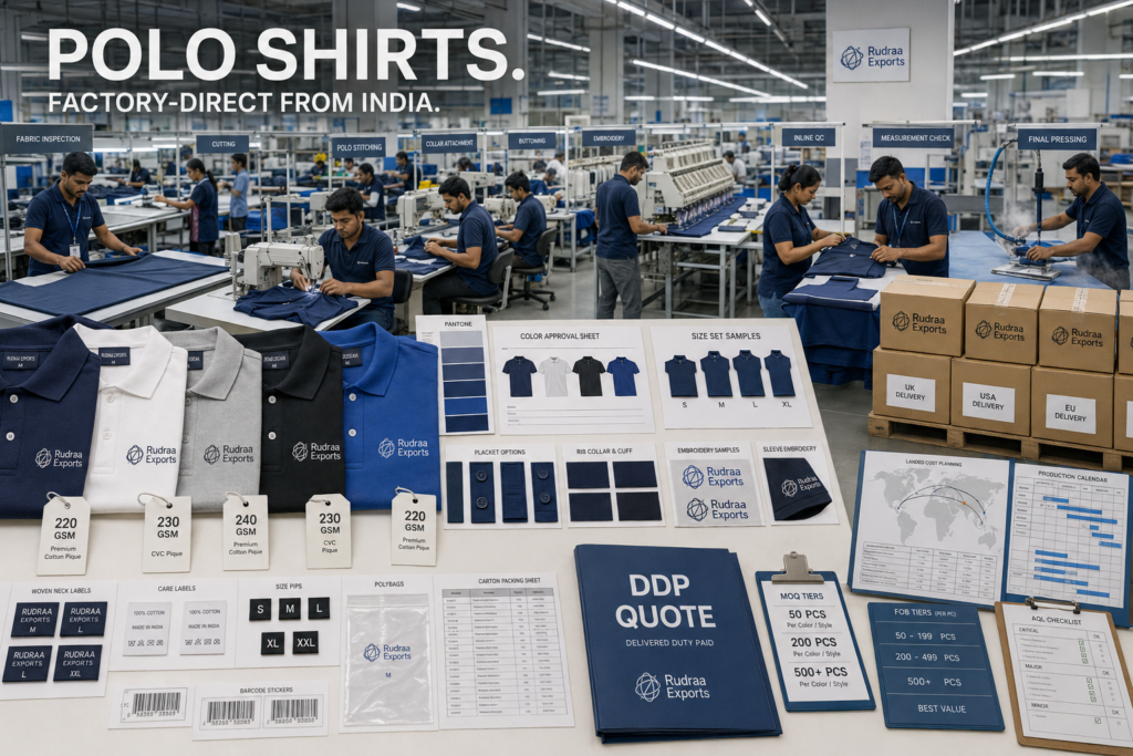 Polo Shirt Bulk Order India: A Buyer’s Guide to Sourcing Direct from Rudraa Exports