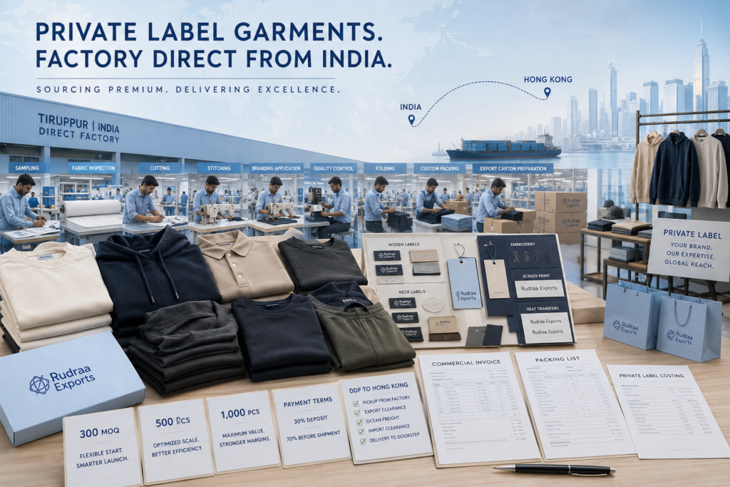 Private Label Clothing Manufacturer in India for Hong Kong Retailers: MOQ, Branding and Turnaround