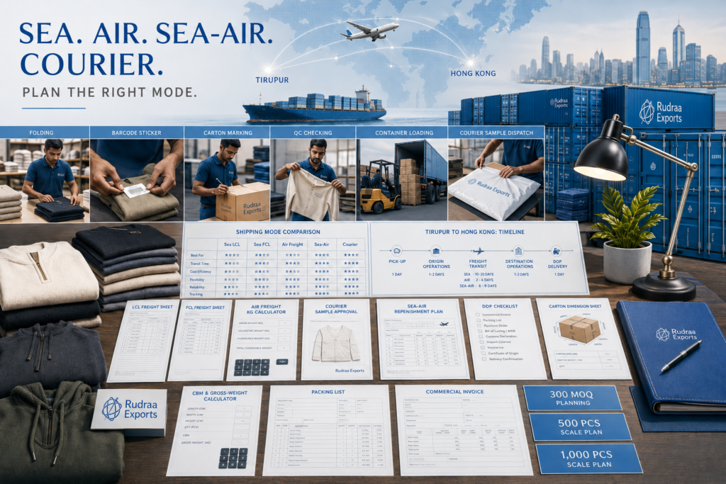 Tirupur to Hong Kong Shipping Lead Time: Sea, Air, Sea-Air and Courier Guide